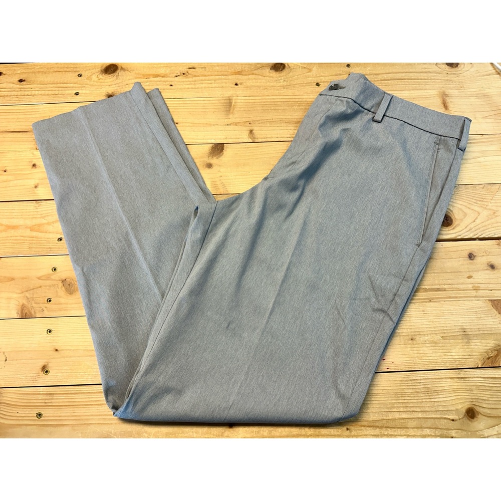 Savane Mens Slim Fit Flat Front Dress‎ Pants Grey Heather 36x32